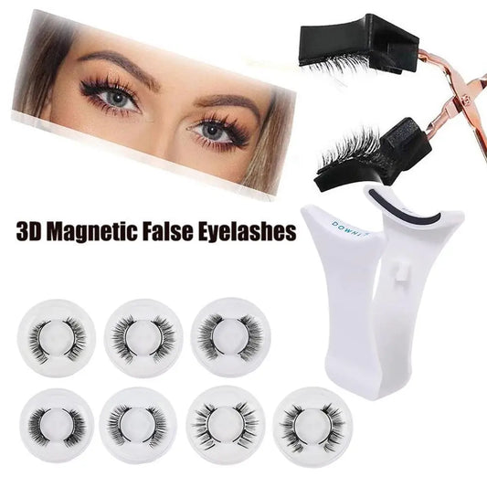 Natural Handmade Magnetic Eyelashes with Application Tweezers Set - Easy to Apply